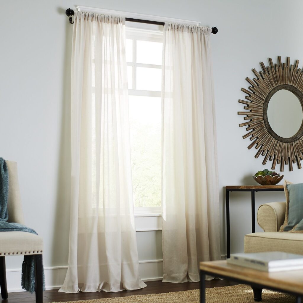 Elegant sheer curtains for living areas providing soft light and a modern airy look