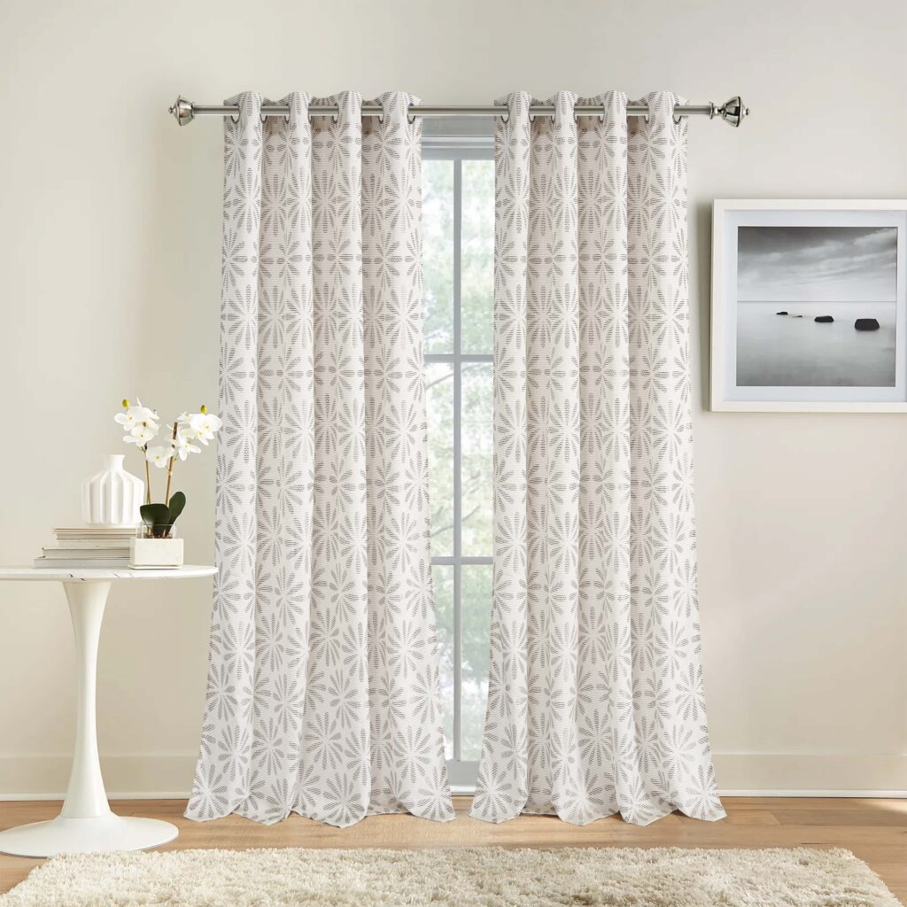 Jacquard curtains with elegant woven patterns in Dubai home