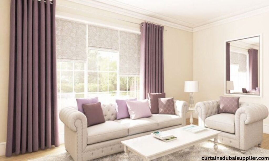 Custom made blackout curtains in Dubai blocking sunlight completely