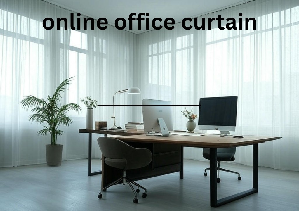 Affordable office window curtains in Dubai with soft color tones
