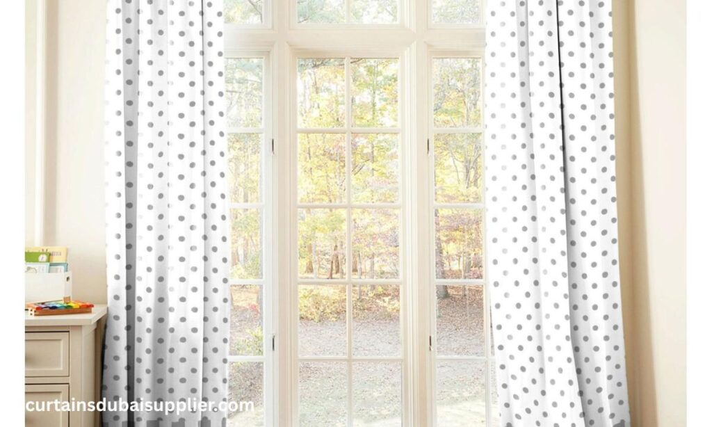 Dubai home interior with elegant drapes and layered curtains