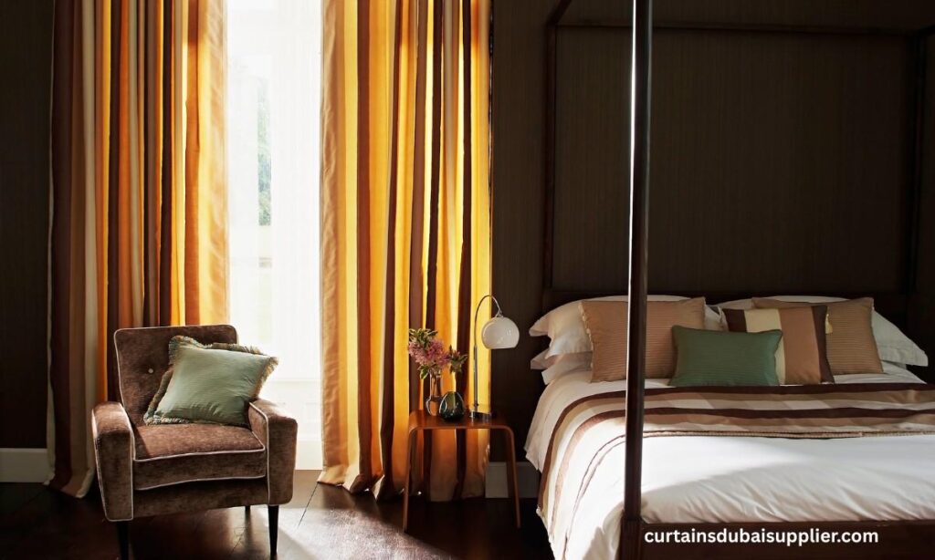 Luxury blackout curtains Dubai bedroom for peaceful sleep