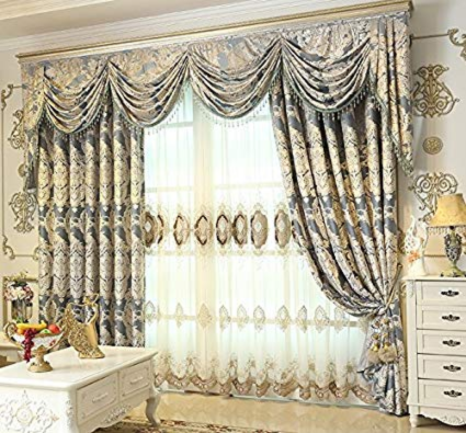 Luxury European-style sheer curtains in elegant Marina Home Dubai showroom