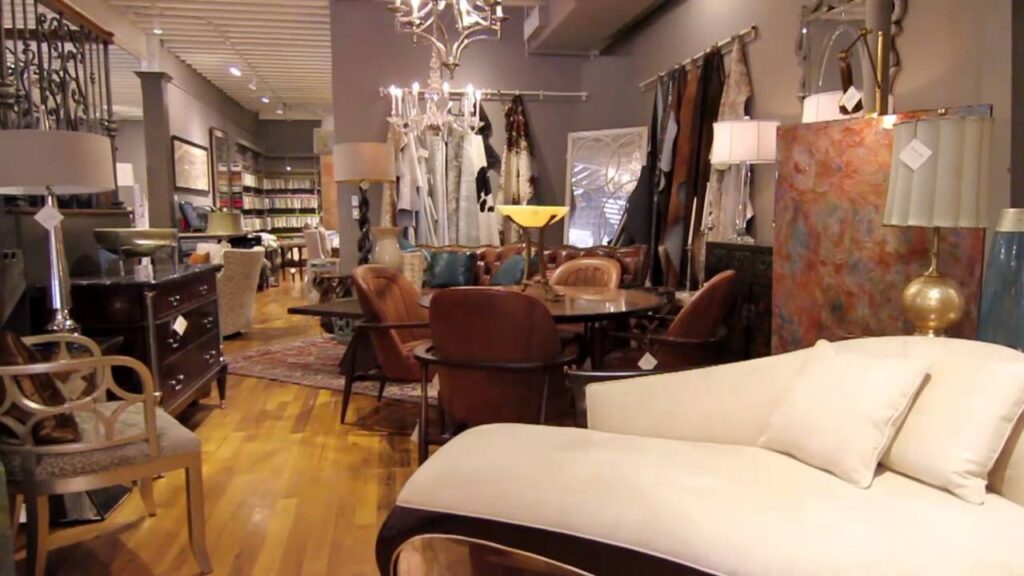 “Luxury furniture showroom with elegant interior design