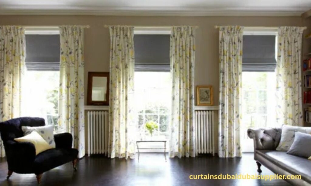 remium light-blocking curtains in Dubai living room