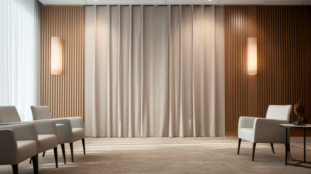 The Science Behind Acoustic Fabrics in Sound Proof Curtains in Dubai for Better Noise Reduction.