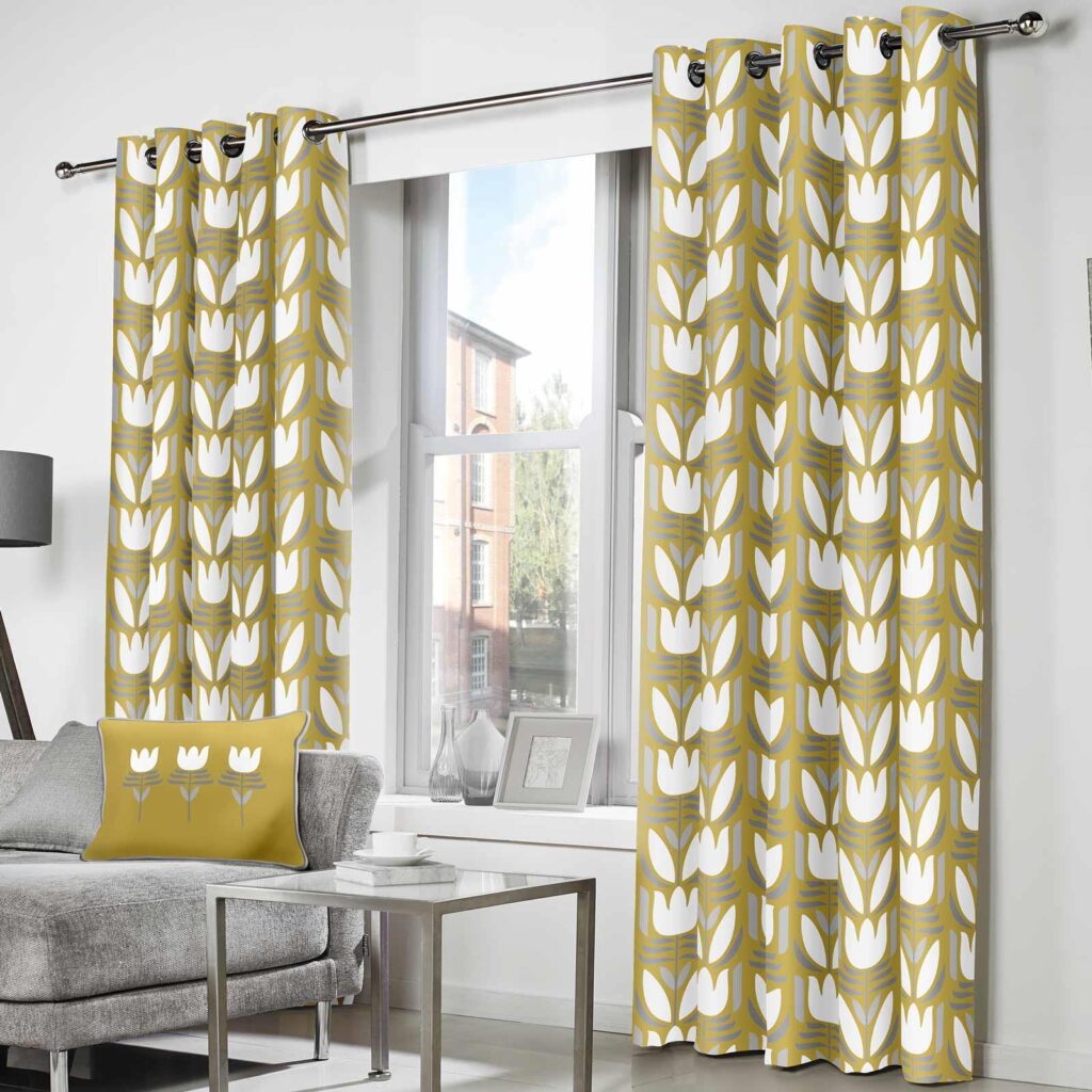 Modern eyelet curtains in Dubai homes with stylish design and easy installation